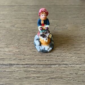 O’Well’s Christmas Village Accessory - Girl Pushing Dogs